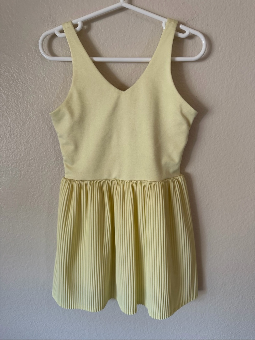 all in motion Pale Yellow Pleated Tank Dress